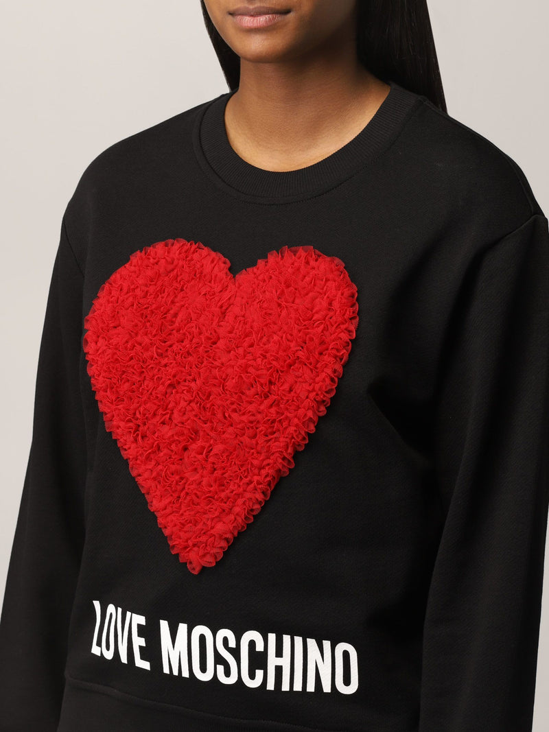 Love Moschino Chic Red Logo Sweatshirt - Pure Cotton Comfort