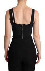 Dolce & Gabbana Elegant Black Lace Bodysuit Corset Dress