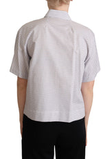 Dolce & Gabbana Elegant Polka Dots Collared Polo Top