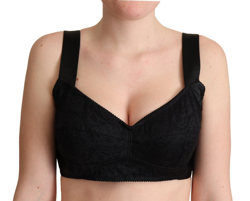 Dolce & Gabbana Elegant Black Silk Blend Bustier Crop Top