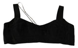 Dolce & Gabbana Elegant Black Silk Blend Bustier Crop Top