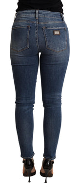 Dolce & Gabbana Elegant Mid Waist Skinny Blue Jeans