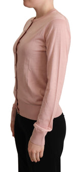 Dolce & Gabbana Elegant Pink Cashmere Silk Cardigan