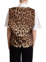 Dolce & Gabbana Elegant Sleeveless Black Leopard Print Vest