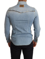 Dolce & Gabbana Elegant Blue Denim Slim Fit Shirt