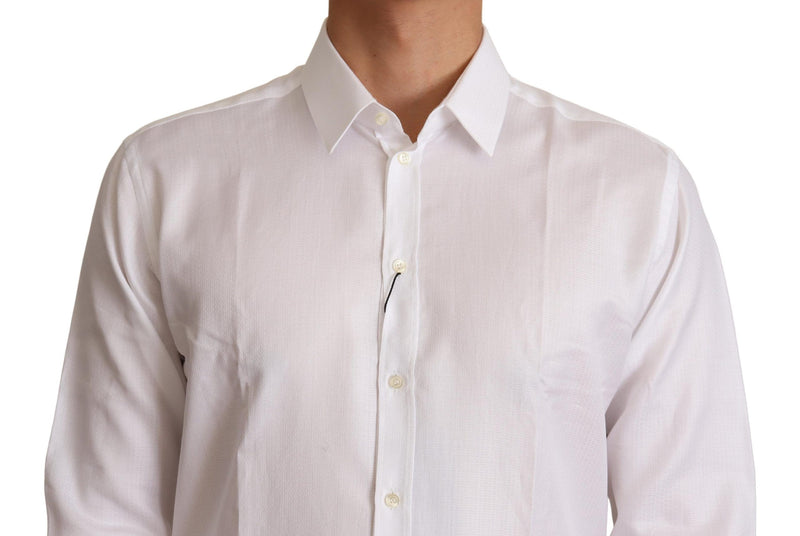 Dolce & Gabbana Elegant White Martini Slim Fit Dress Shirt