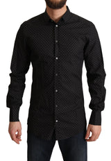 Dolce & Gabbana Elegant Slim Fit Black Cotton Dress Shirt