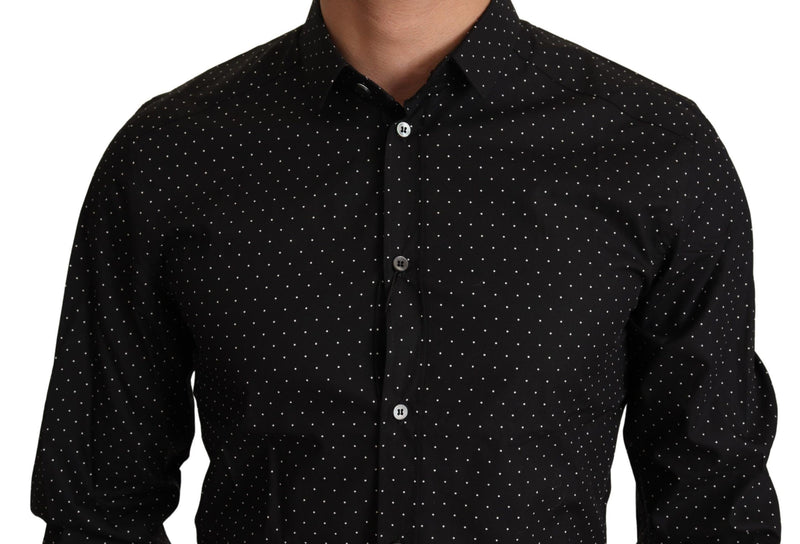 Dolce & Gabbana Elegant Slim Fit Black Cotton Dress Shirt