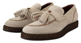 Dolce & Gabbana Elegant Cream Suede Espadrille Sneakers