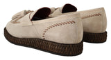 Dolce & Gabbana Elegant Cream Suede Espadrille Sneakers