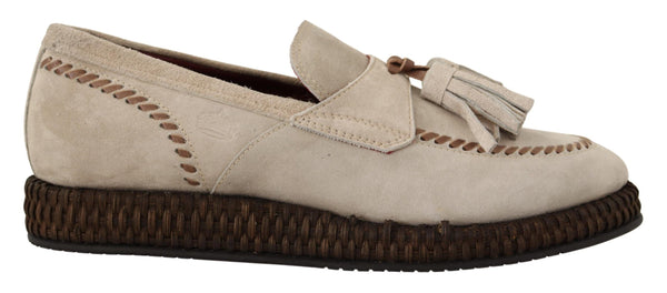 Dolce & Gabbana Elegant Cream Suede Espadrille Sneakers