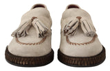 Dolce & Gabbana Elegant Cream Suede Espadrille Sneakers