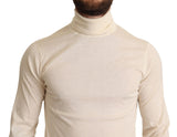 Dolce & Gabbana Cream Cashmere Turtleneck Sweater