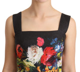 Dolce & Gabbana Elegant Floral Sheath Linen Dress