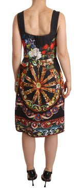 Dolce & Gabbana Elegant Floral Sheath Linen Dress