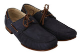 Dolce & Gabbana Elegant Blue & Brown Leather Boat Shoes