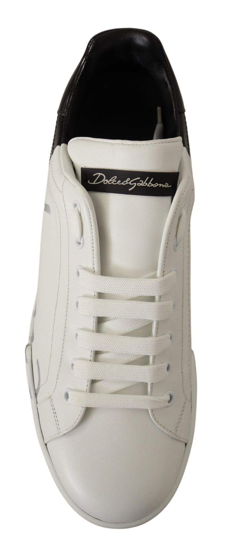 Dolce & Gabbana Elegant White Leather Casual Sneakers