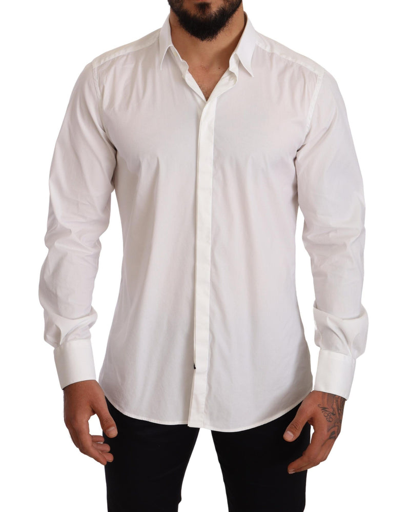 Dolce & Gabbana Elegant Slim Fit Gold Dress Shirt