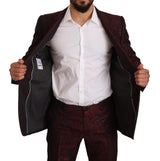 Dolce & Gabbana Elegant Red Martini Three Piece Suit