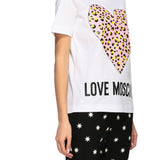 Love Moschino Chic Animalier Heart Print Cotton Tee