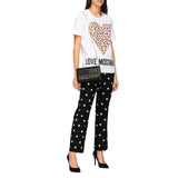 Love Moschino Chic Animalier Heart Print Cotton Tee