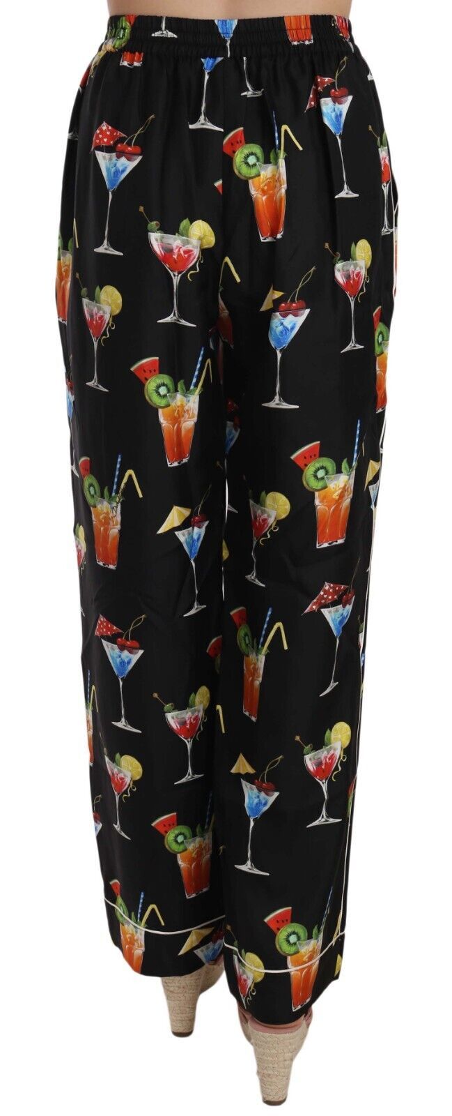 Dolce & Gabbana Elegant Cocktail Printed Silk Lounge Pants