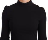 Dolce & Gabbana Elegant Black Turtleneck Sheath Dress