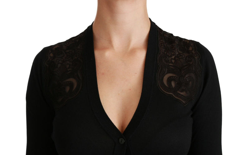 Dolce & Gabbana Alluring Silk Blend Lace Cardigan