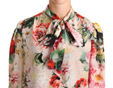 Dolce & Gabbana Elegant Floral Silk Ascot Blouse