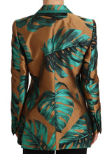 Dolce & Gabbana Elegant Leaf Print Silk-Blend Coat