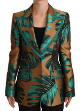 Dolce & Gabbana Elegant Leaf Print Silk-Blend Coat