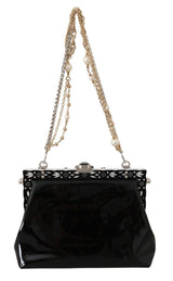 Dolce & Gabbana Elegant Evening Clutch With Crystals and Chain