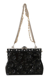 Dolce & Gabbana Elegant Evening Clutch With Crystals and Chain