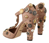 Dolce & Gabbana Glamorous Suede T-Strap Pumps with Embellishment