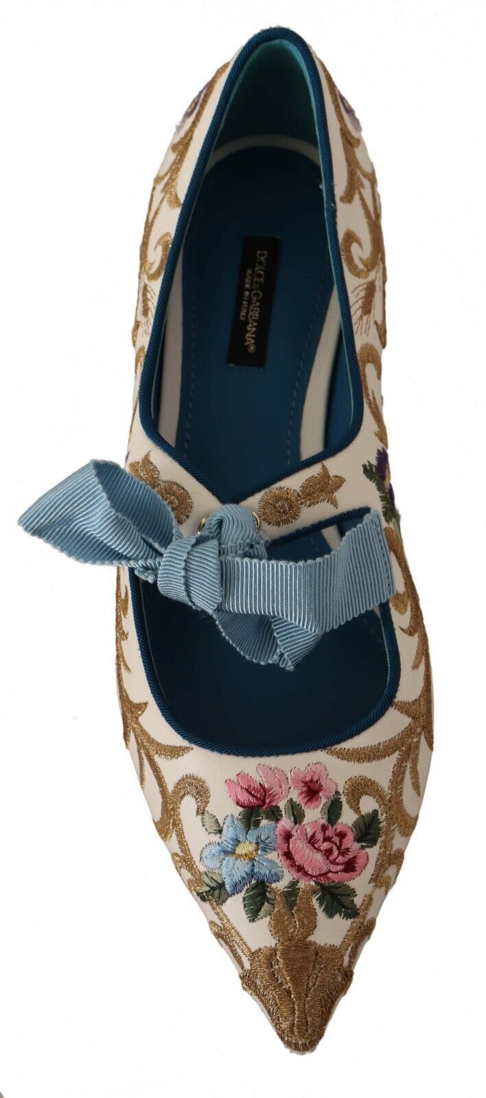 Dolce & Gabbana Chic Floral Embroidered Flat Sandals for Summer