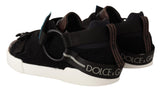 Dolce & Gabbana Shearling-Trimmed Leather Sneakers