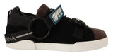 Dolce & Gabbana Shearling-Trimmed Leather Sneakers