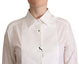 Dolce & Gabbana Elegant White Cotton Collared Top