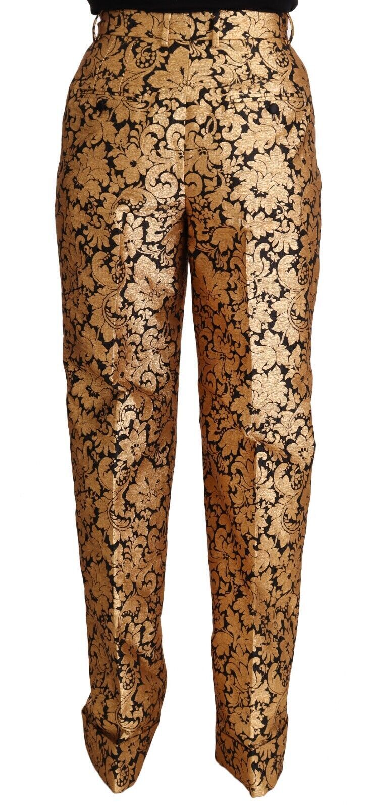 Dolce & Gabbana Elegant Floral Jacquard High Waist Trousers