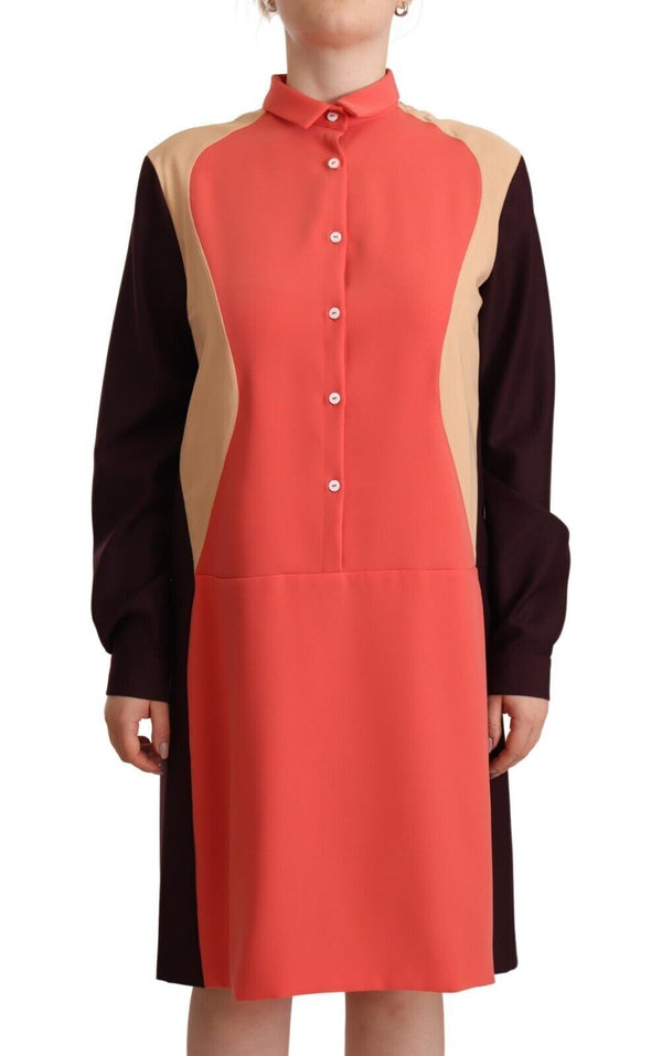 CO|TE Chic Multicolor Shift Dress with Collared Neck