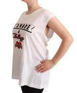 Dolce & Gabbana Elegant White Motive Print Tank Top