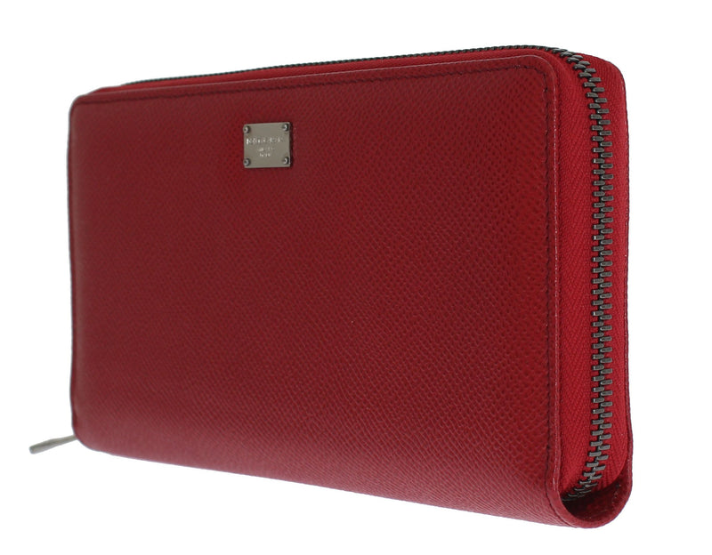 Dolce & Gabbana Elegant Red Leather Continental Wallet