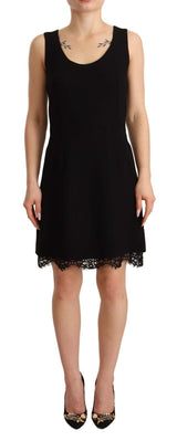 Dolce & Gabbana Elegant Lace Detail Mini Dress in Black