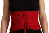 Dolce & Gabbana Elegant Red Silk Corset Belt Top