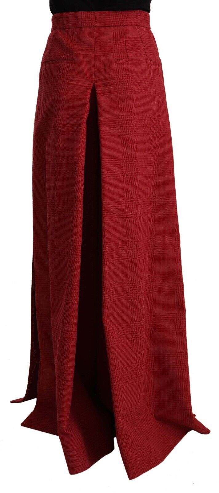 Dolce & Gabbana Elegant High Waist Wide Leg Pants in Red