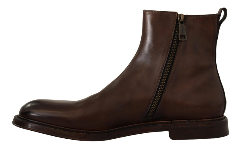 Dolce & Gabbana Elegant Brown Chelsea Formal Boots