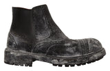 Dolce & Gabbana Elegant Gray Leather Ankle Boots