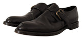 Dolce & Gabbana Elegant Black Leather Monk Strap Formal Shoes