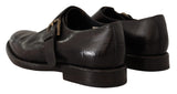 Dolce & Gabbana Elegant Black Leather Monk Strap Formal Shoes