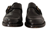 Dolce & Gabbana Elegant Black Leather Monk Strap Formal Shoes